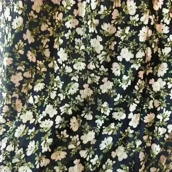 Farrow floral boho bell-sleeve dress – romantic ditsy print, black/ivory, size L - Picture 4 of 6